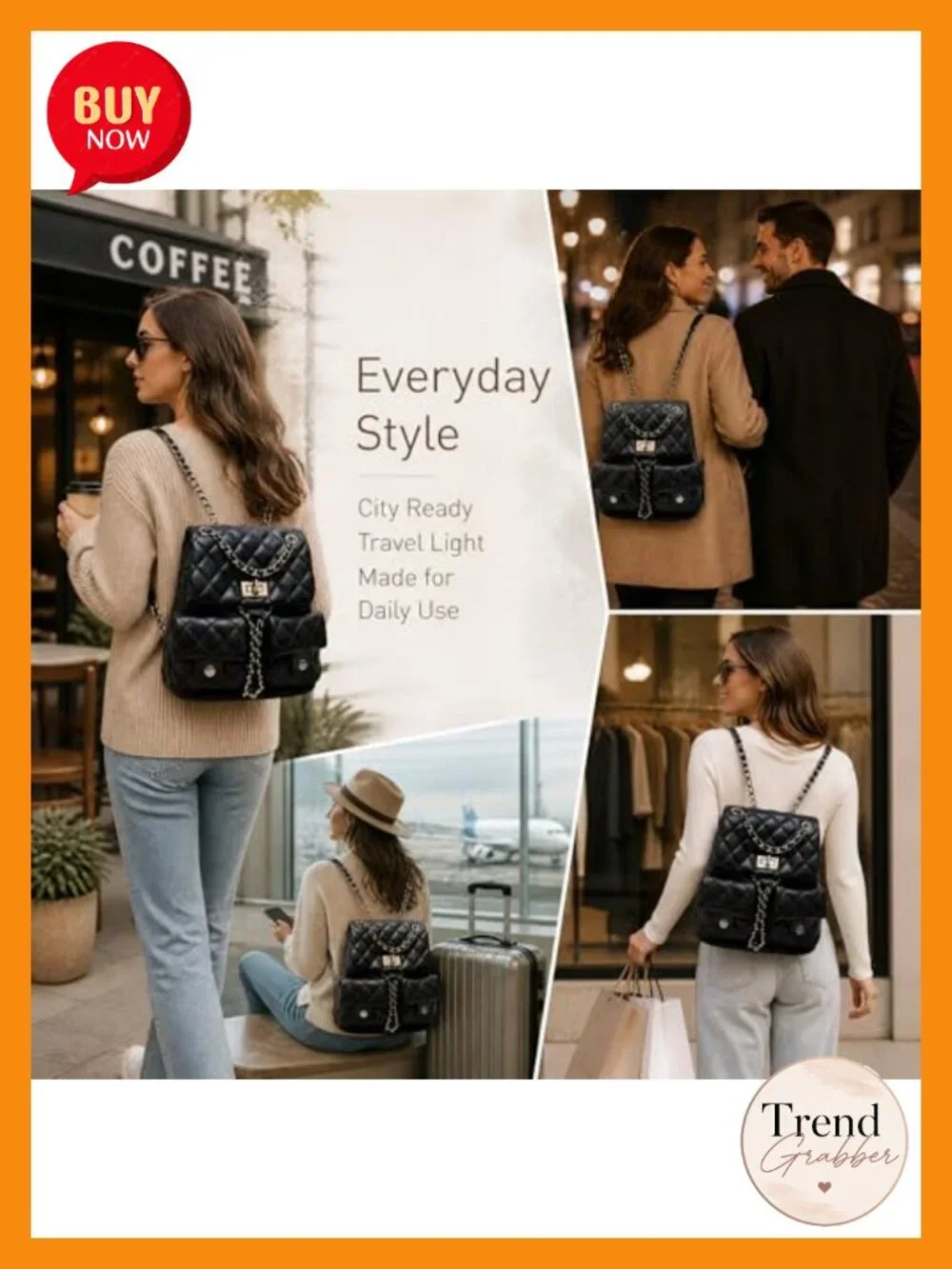 Quilted Mini Backpack Purse for Women Small PU Leather Fashion Backpack with